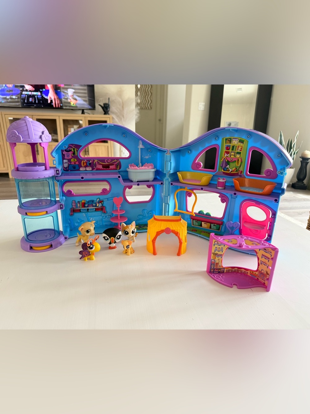 BUNDLE Littlest Pet Shop Casa House Deluxe Playset LPS 2008-2009 figure set lot